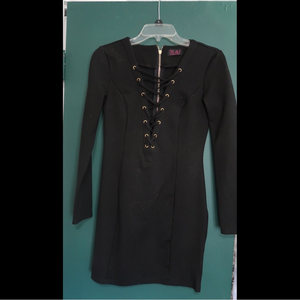 Lace Up Front Mini Dress